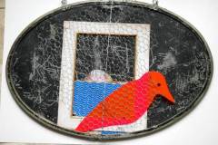 AngelaSohler-Vogel-im-Kaefig-MatallAcrylPapier-40x60cm2018