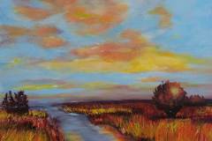 Nocka_Abendlicht-am-Fluss-80x-80cm
